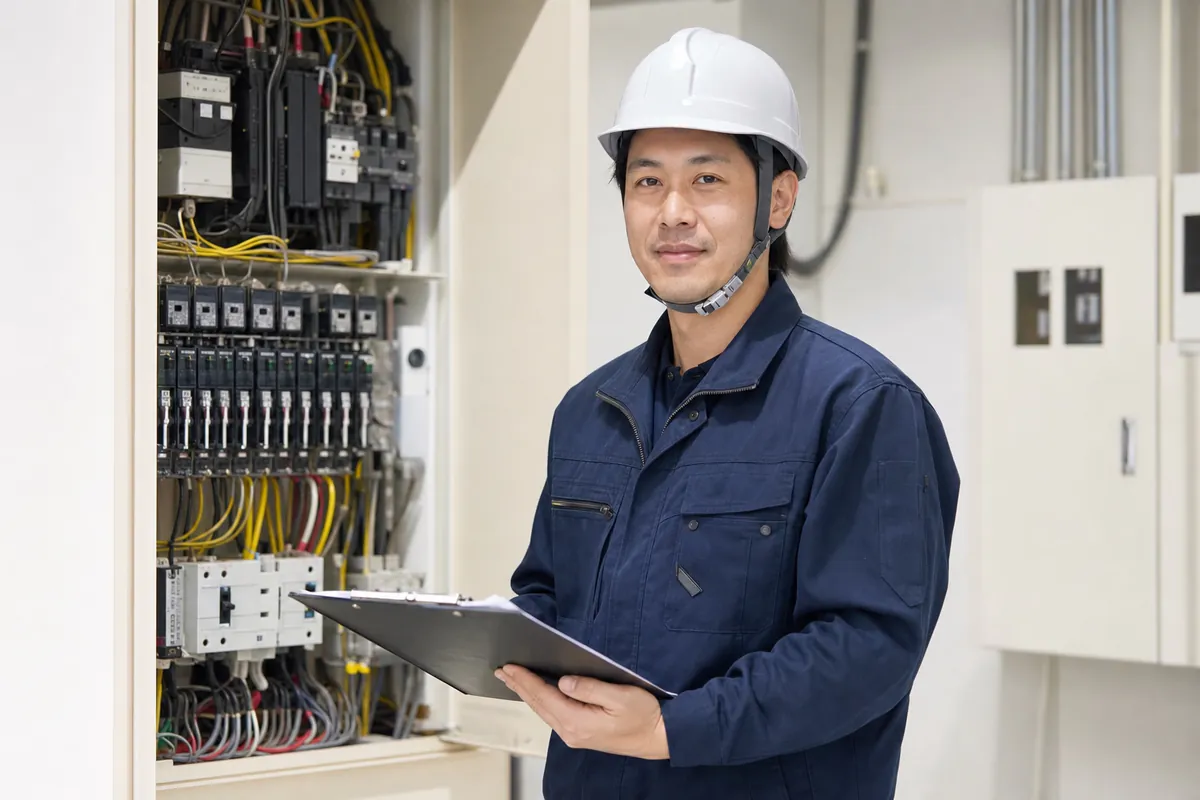 電気設備を確認する頼れる電気工事士